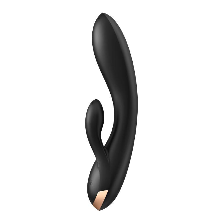 Вибратор-кролик Satisfyer Double Flex с двумя клиторальными отростками (черный)