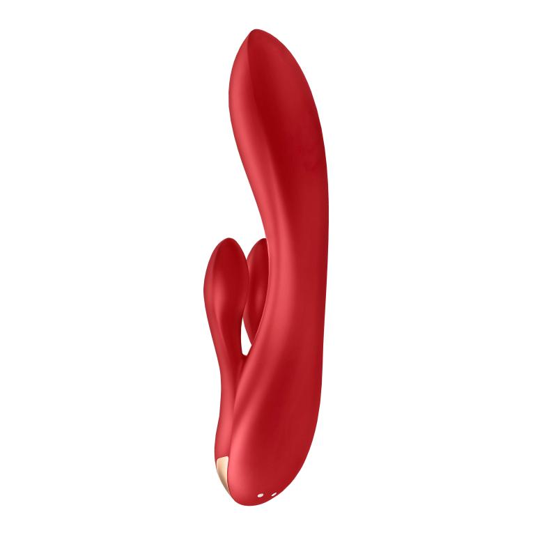 Вибратор-кролик Satisfyer Double Flex с двумя клиторальными отростками (красный)