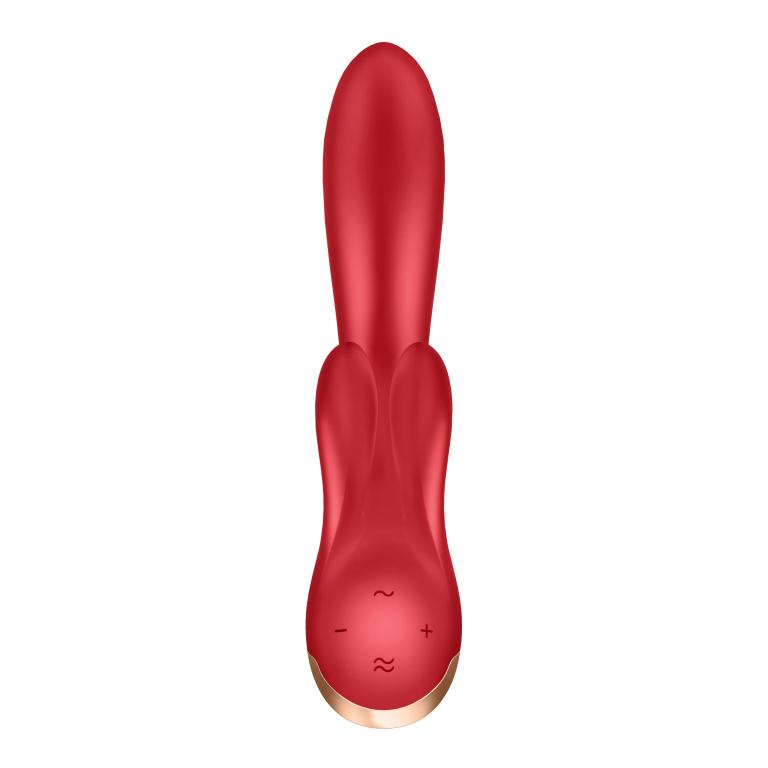 Вибратор-кролик Satisfyer Double Flex с двумя клиторальными отростками (красный)