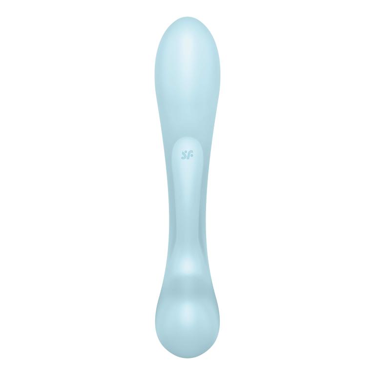 Гибкий вибратор-кролик 2 в 1 Triple Oh (light blue)