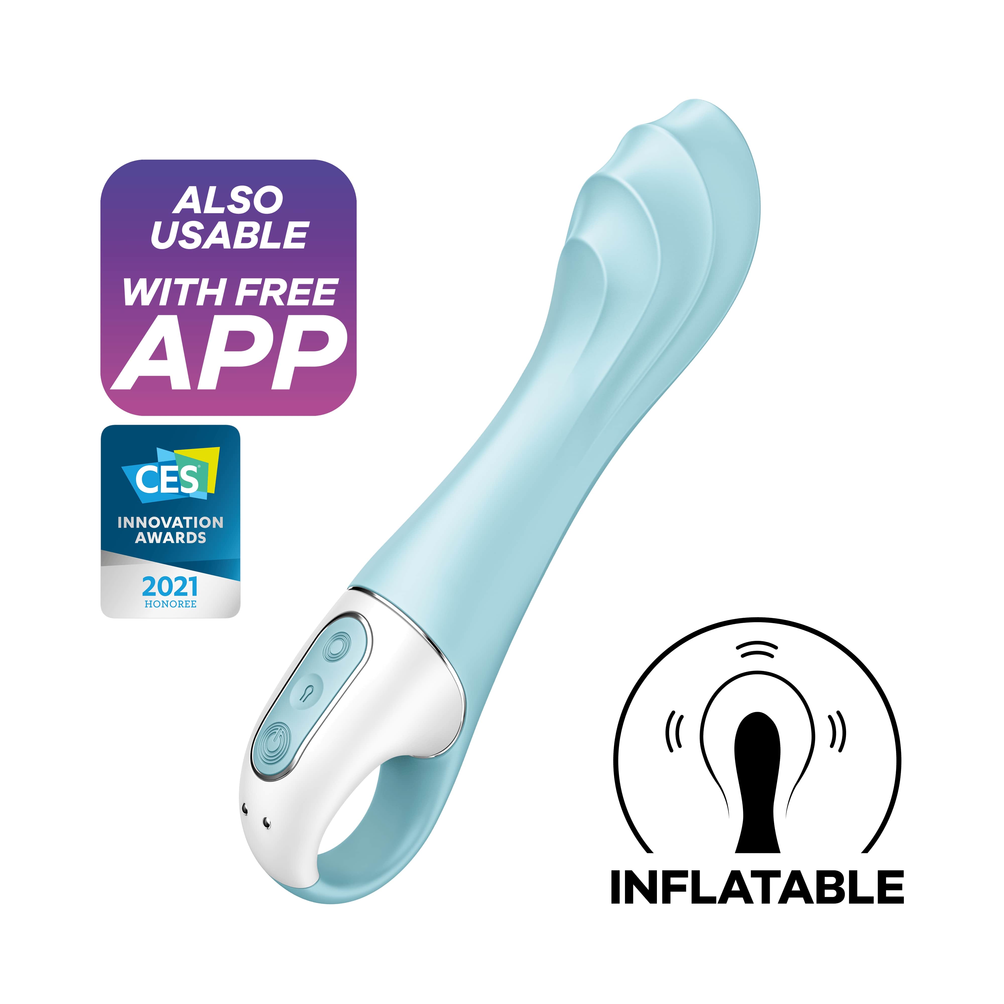 Вибромассажер Air Pump Vibrator 5 Connect App (blue)