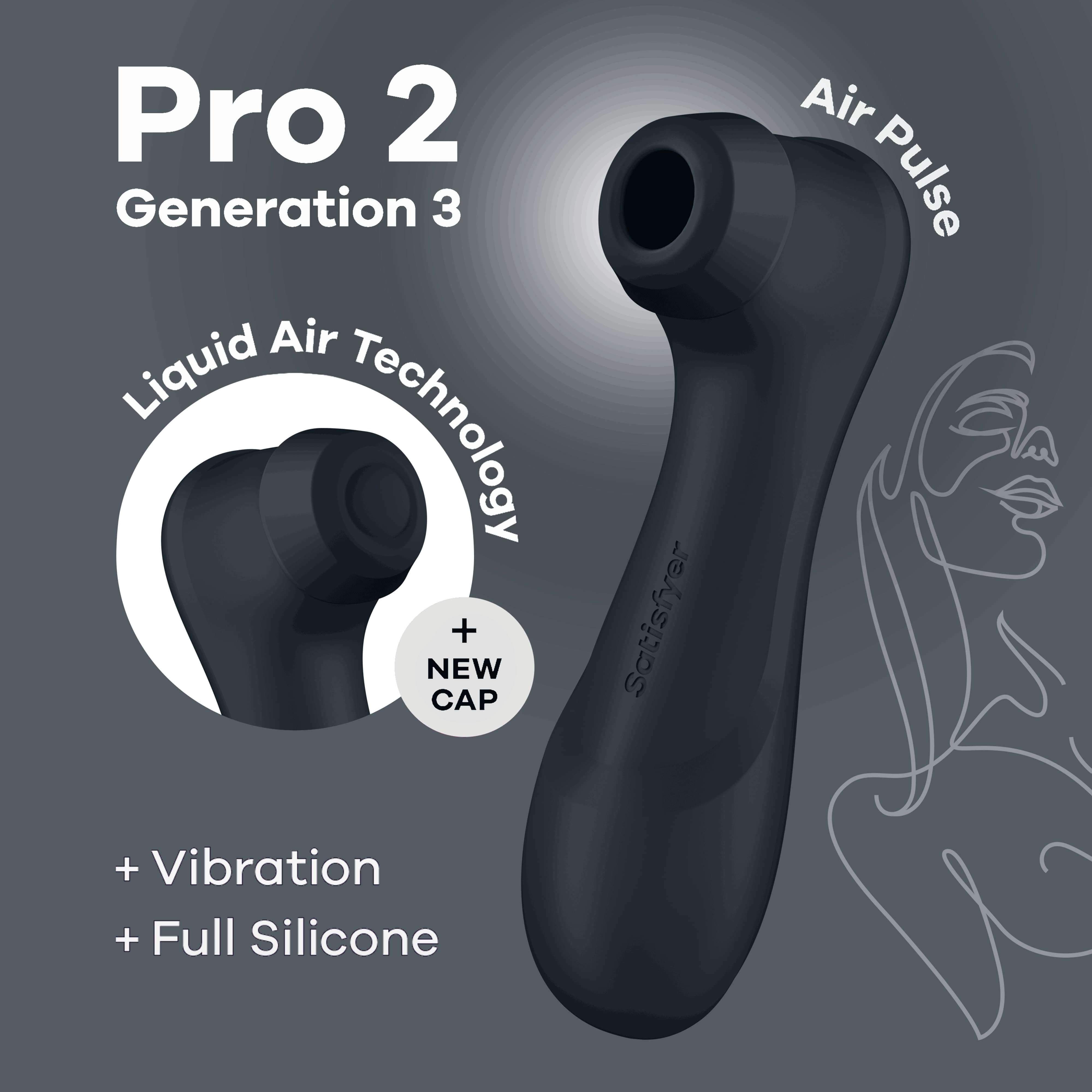 Клиторальный вибростимулятор Pro 2 Generation 3 with Liquid Air (dark grey)