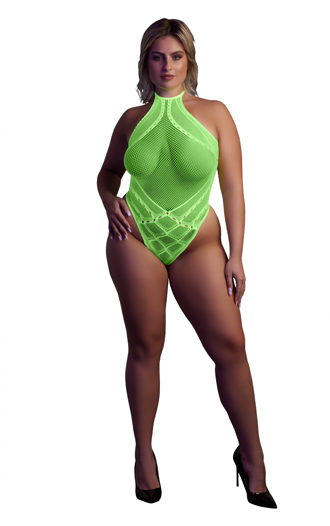 Боди with Halter Neck - Neon Green - XL/XXXXL