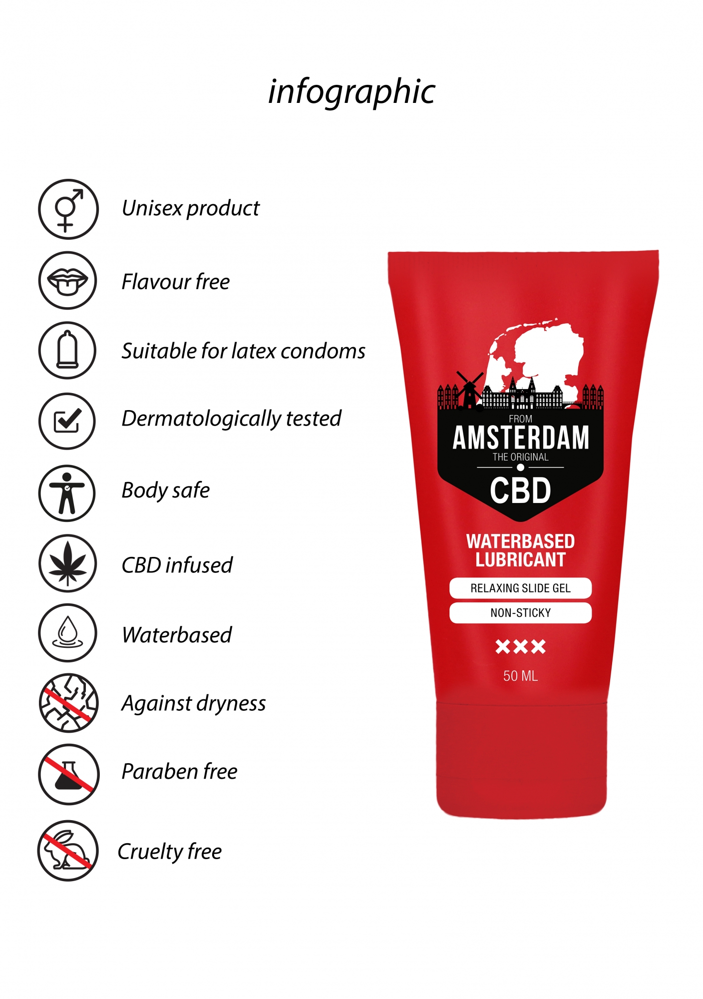 Лубрикант на водной основе CBD from Amsterdam - 50 ml