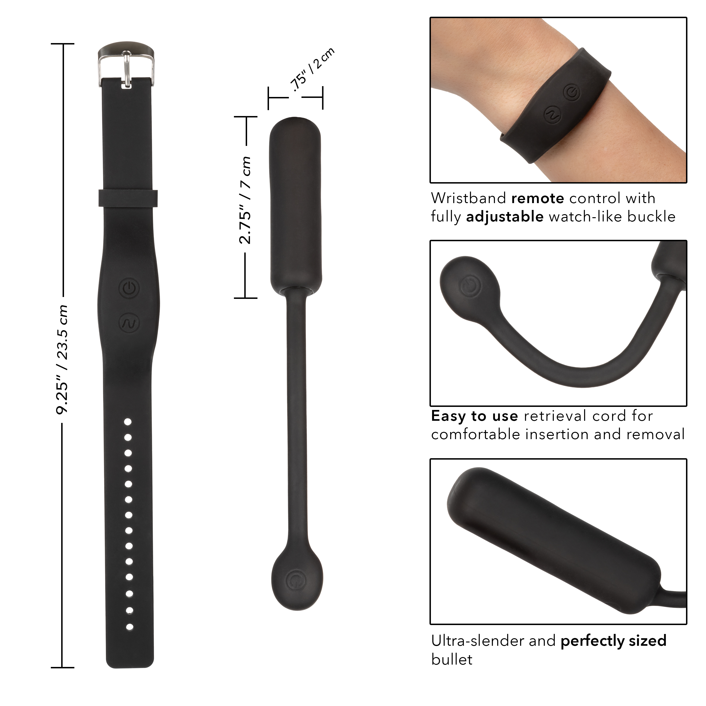 Вибропуля с управлением при помощи браслета Wristband Remote Petite Bullet