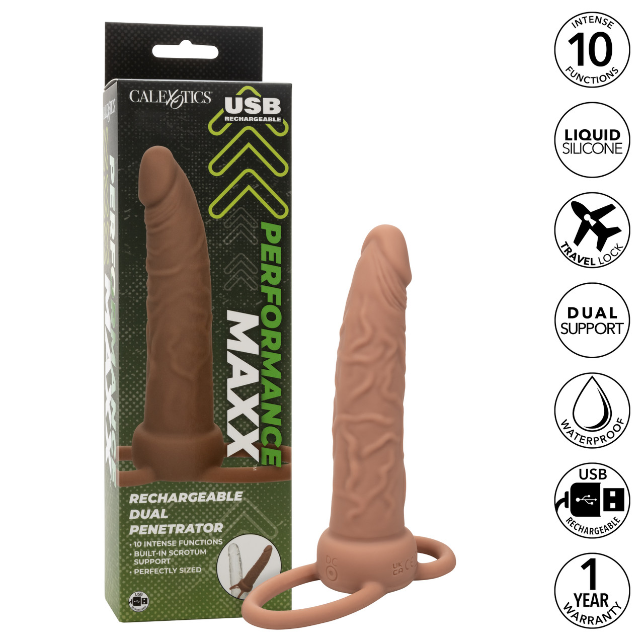 Перезаряжаемая вибронасадка для двойного проникновения Performance Maxx Rechargeable Dual Penetrator