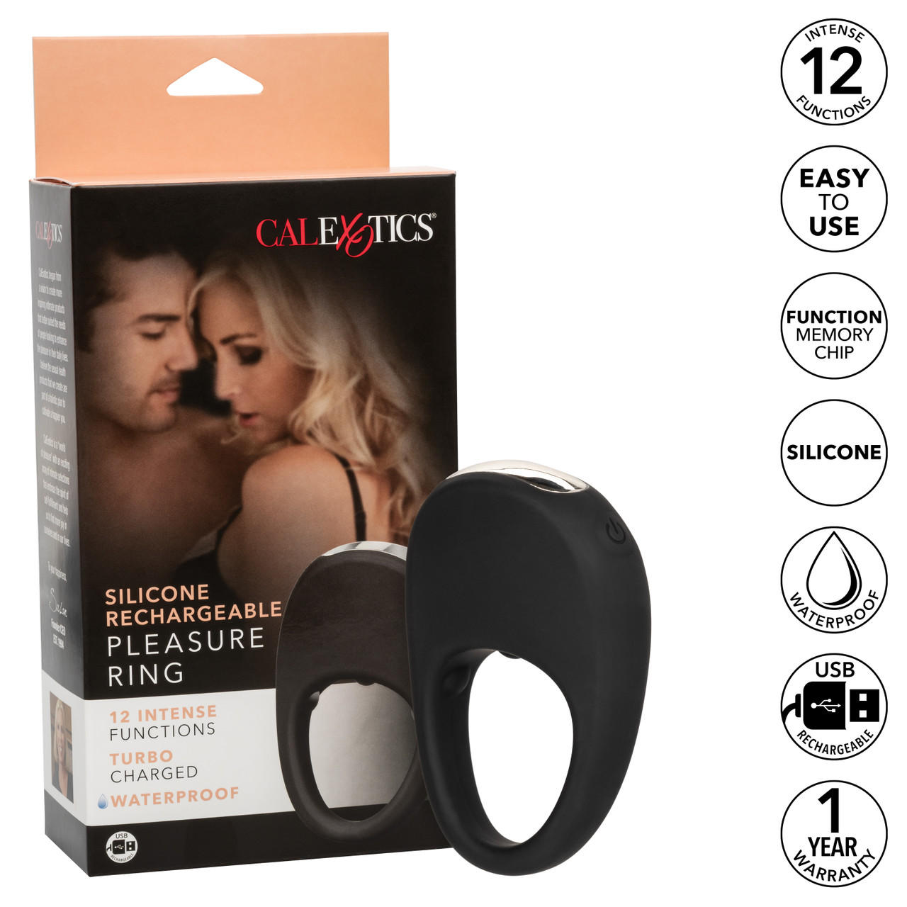 Перезаряжаемое эрекционное виброкольцо Silicone Rechargeable Pleasure Ring