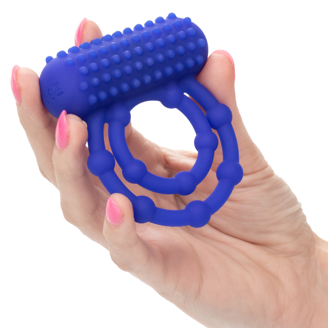 Эрекционное двойное виброкольцо Silicone Rechargeable 10 Bead Maximus Ring