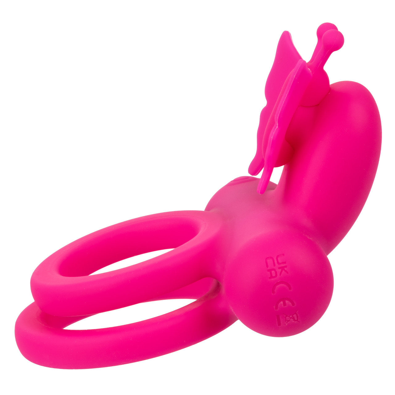 Перезаряжаемое эрекционное виброкольцо Silicone Rechargeable Dual Butterfly Ring