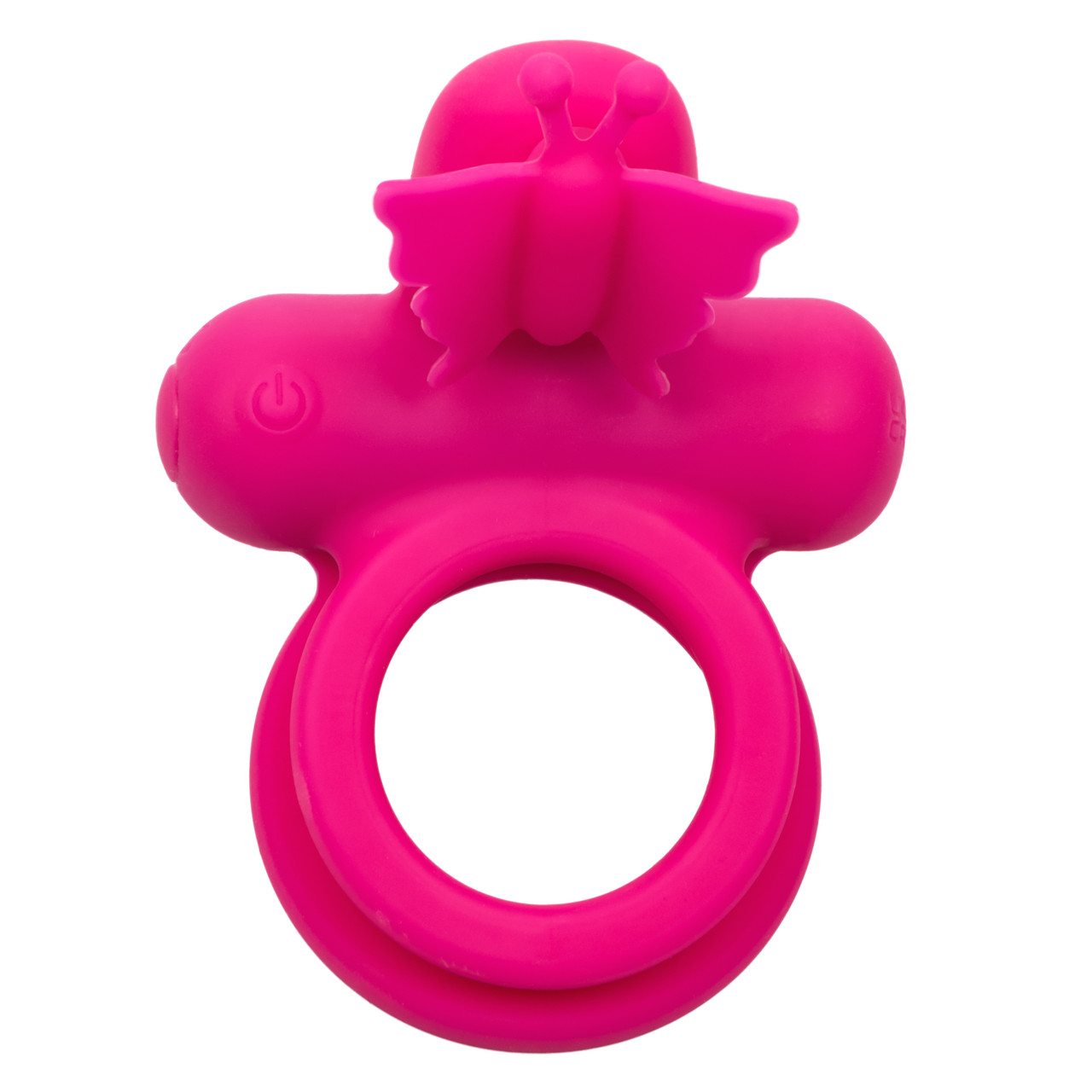 Перезаряжаемое эрекционное виброкольцо Silicone Rechargeable Dual Butterfly Ring