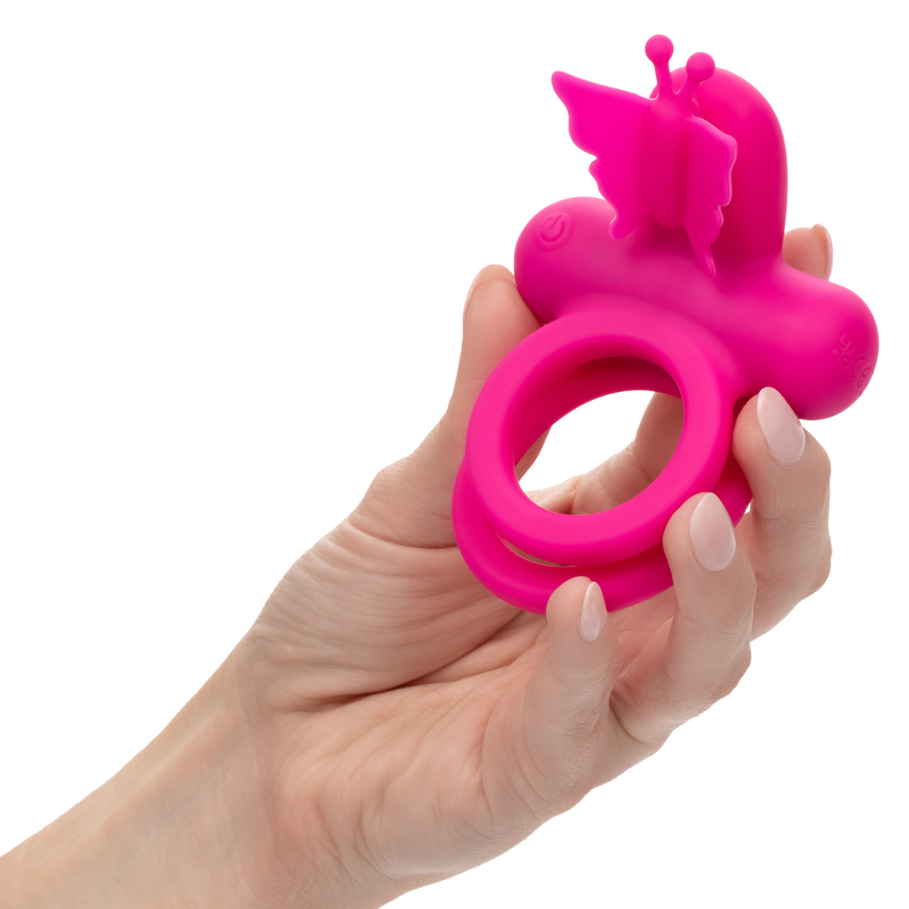 Перезаряжаемое эрекционное виброкольцо Silicone Rechargeable Dual Butterfly Ring