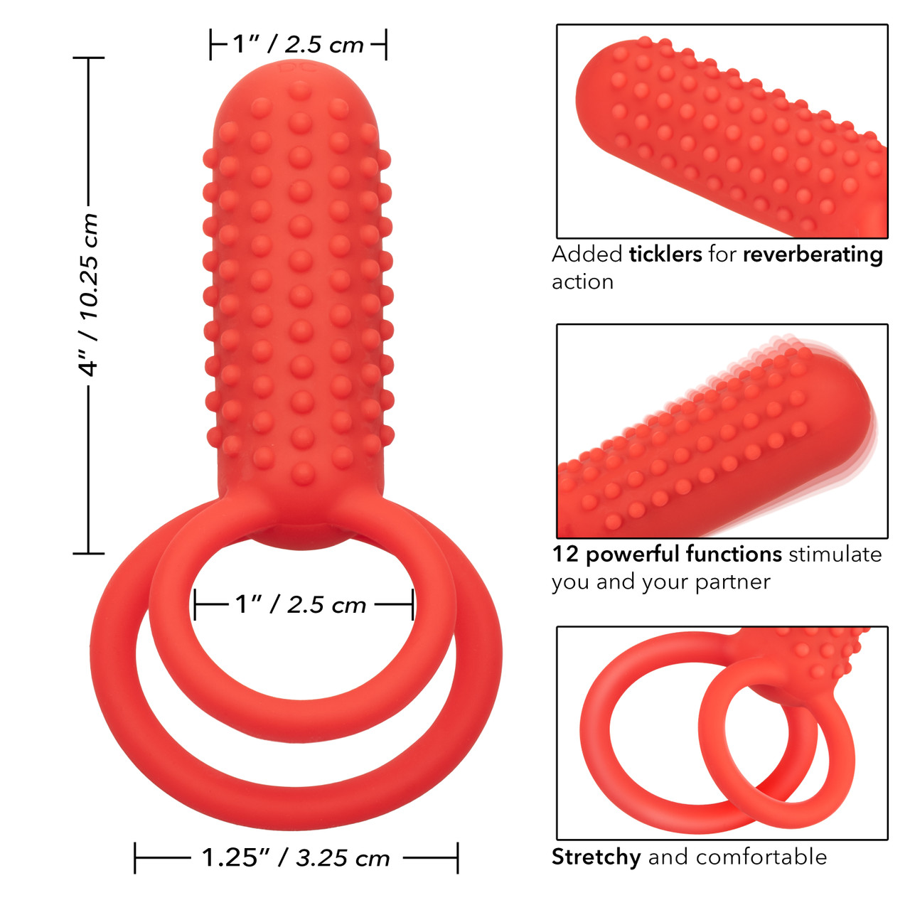 Перезаряжаемая вибронасадка для двойного проникновения Silicone Rechargeable Vertical Dual Enhancer