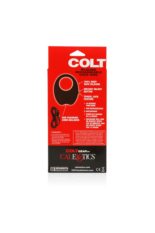 Перезарежаемое эрекционное кольцо с вибрацией Silicone Rechargeable Cock Ring COLT