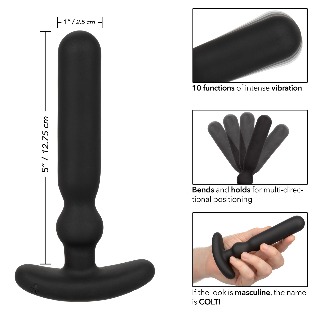 Перезаряжаемый анальный вибростимулятор COLT Rechargeable Large Anal-T