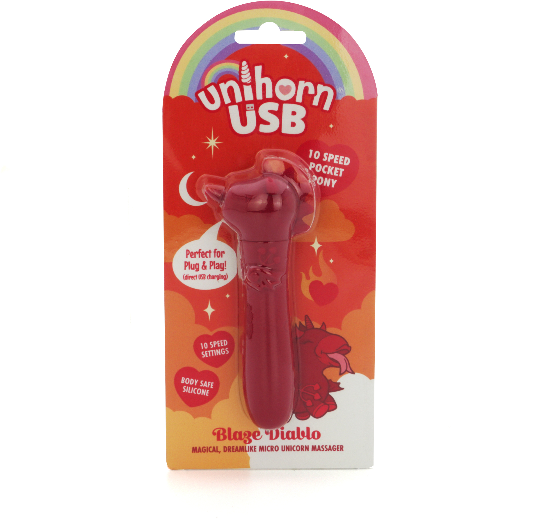 Вибропуля Unihorn USB - Blaze Diablo, красный