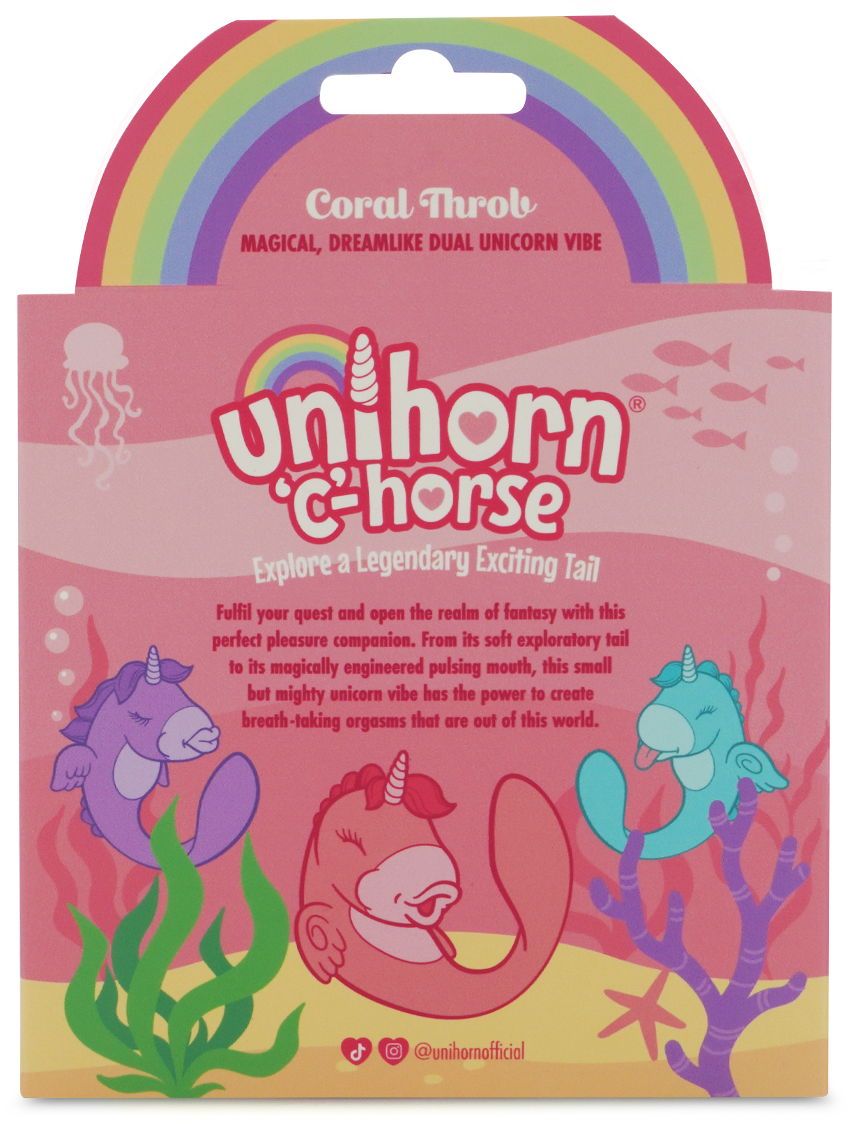 Вибромассажер Unihorn - C Horse - Coral Throb с режимом пульсации, светло-розовый